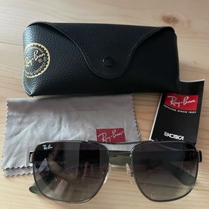 Ray Ban Rectangle Aviator Sunglasses